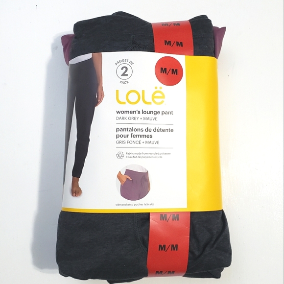 2-Pack Lole Women's Studio Lounge Pant sz M Purple and Grey - Picture 2 of 7